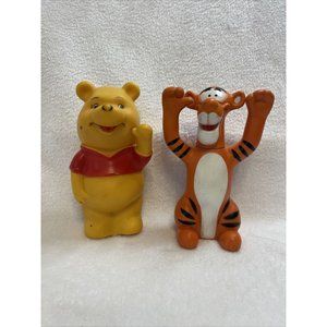 Vintage 2 Piece Set Winnie The Pooh‎ And Tigger Rubber 7” Toys